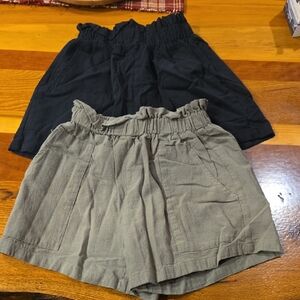 SHEIN High Waist Black and Tan Shorts